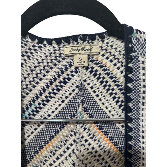 Lucky Brand Tan Chunky Knit Western Cardigan Sweater Size M Fall Cozy Boho - Picture 5 of 8